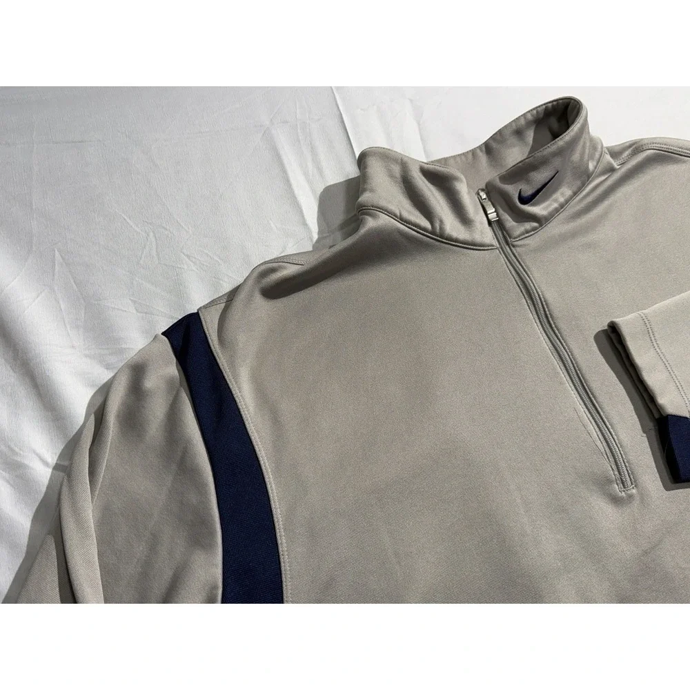 Nike Therma-Fit Golf Standard‎ 1/4 Zip Long Sleeve Pullover Navy Gray Men's XL
